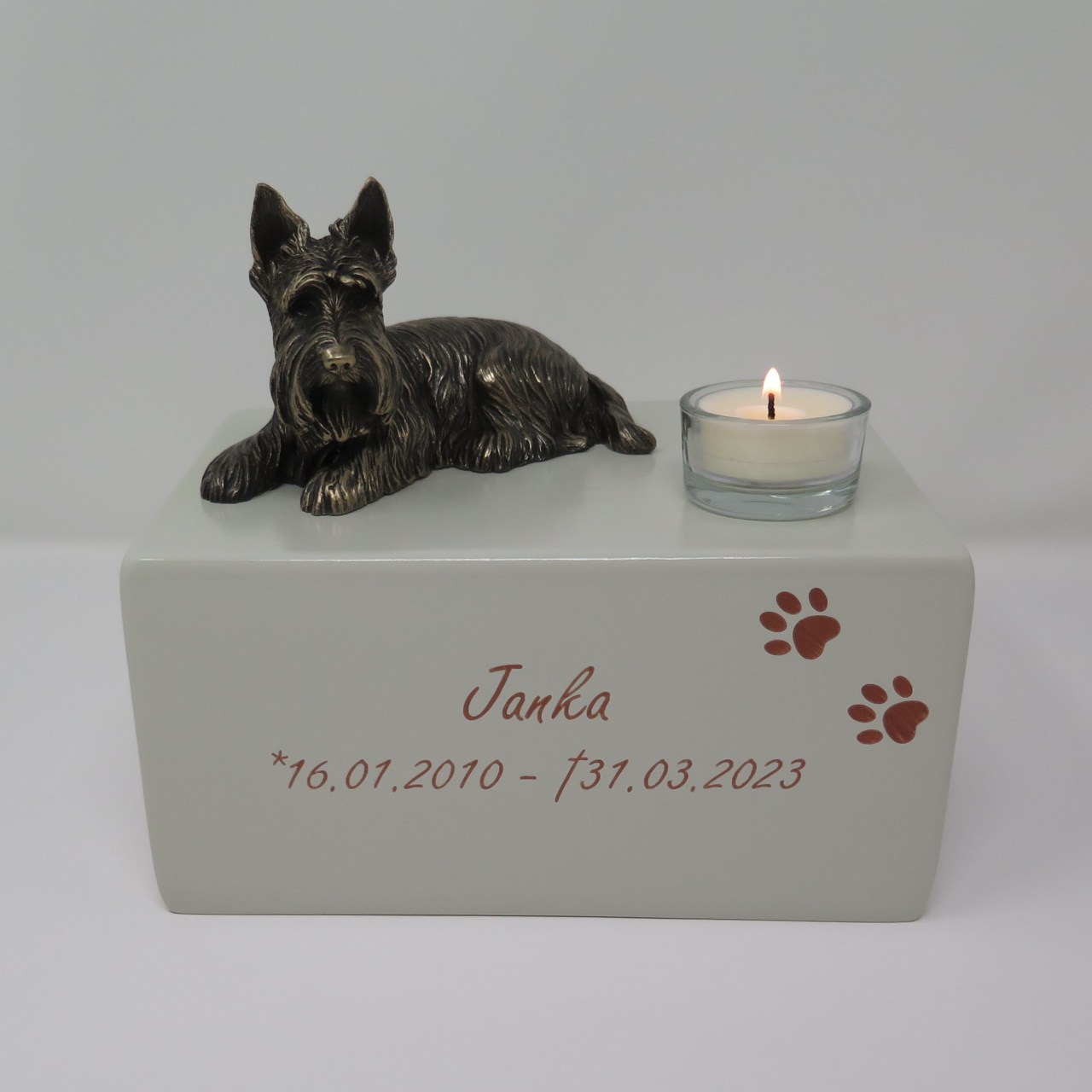 Scottish Terrier Urne mit Teelicht