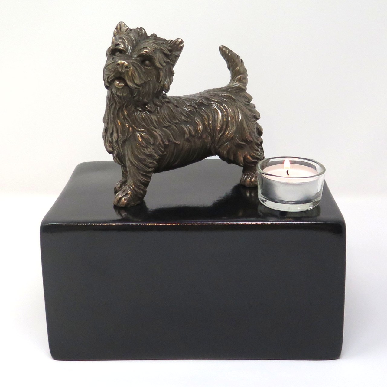 Cairn Terrier Urne mit Teelicht