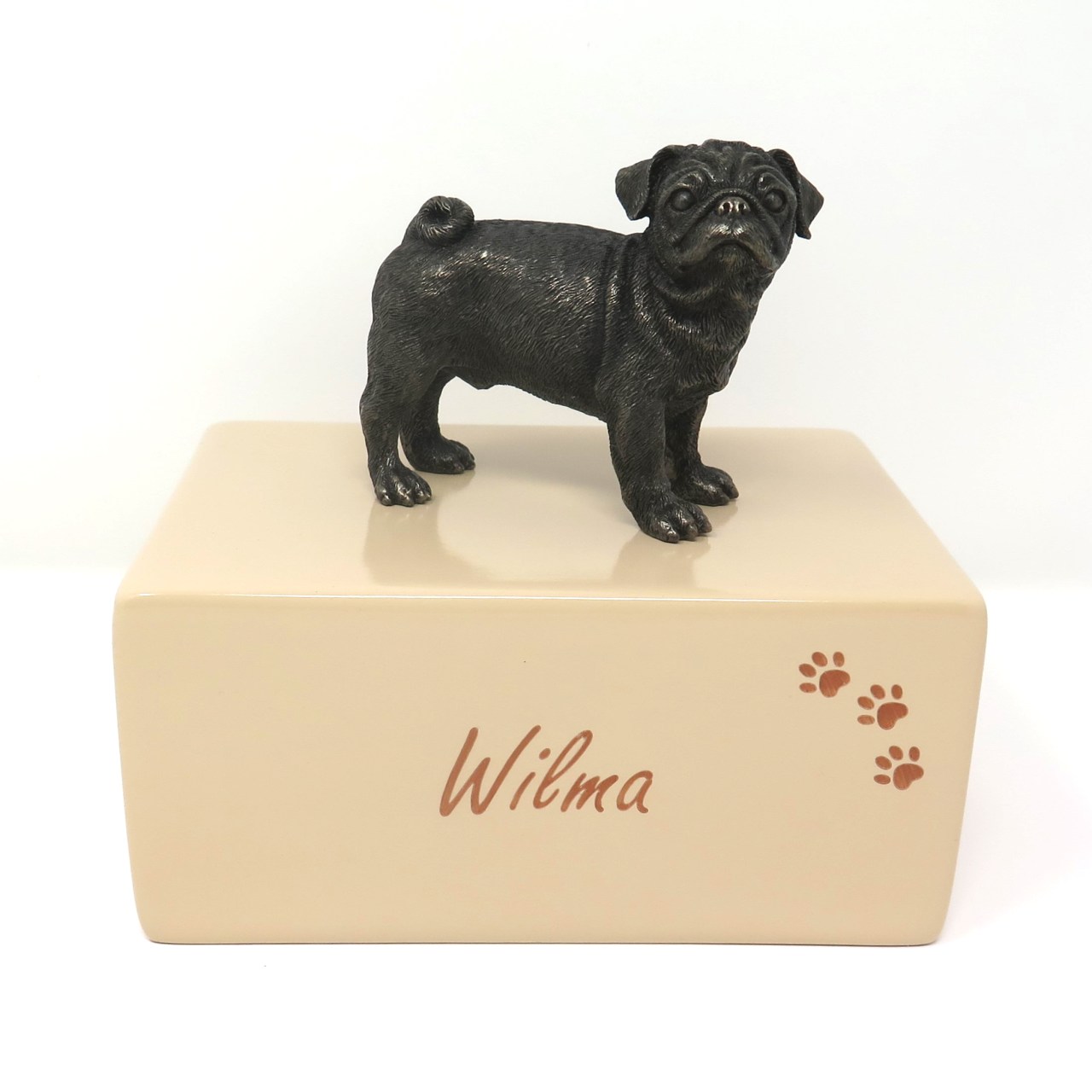 Mops Urne Designurne in vielen Farben