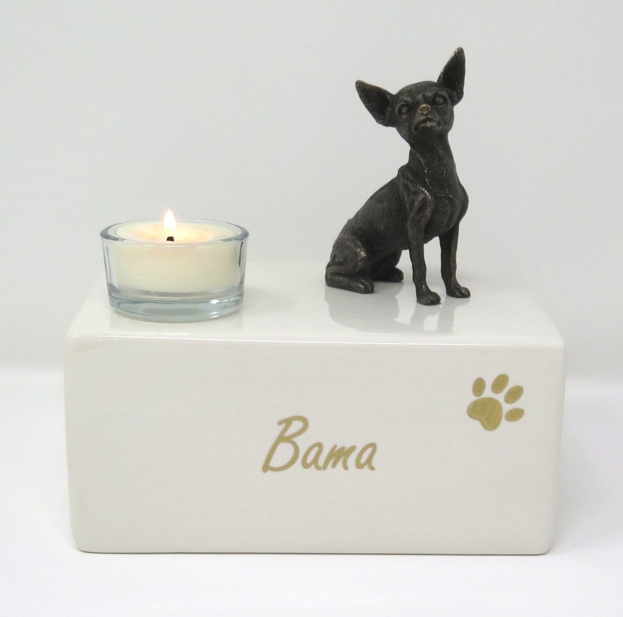 Chihuahua Urne mit Teelicht