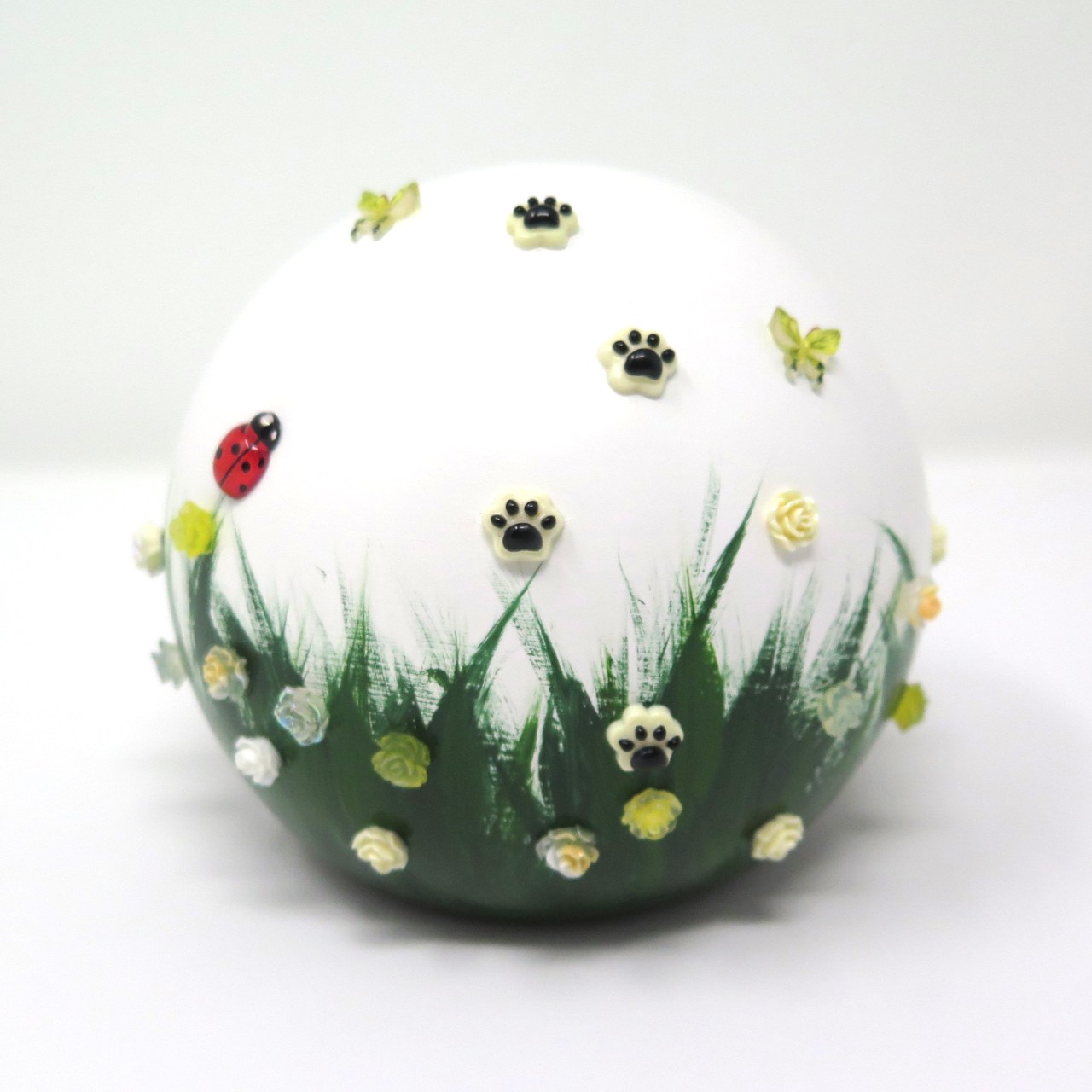 Tierurne Kugel Happy Urn Gelb