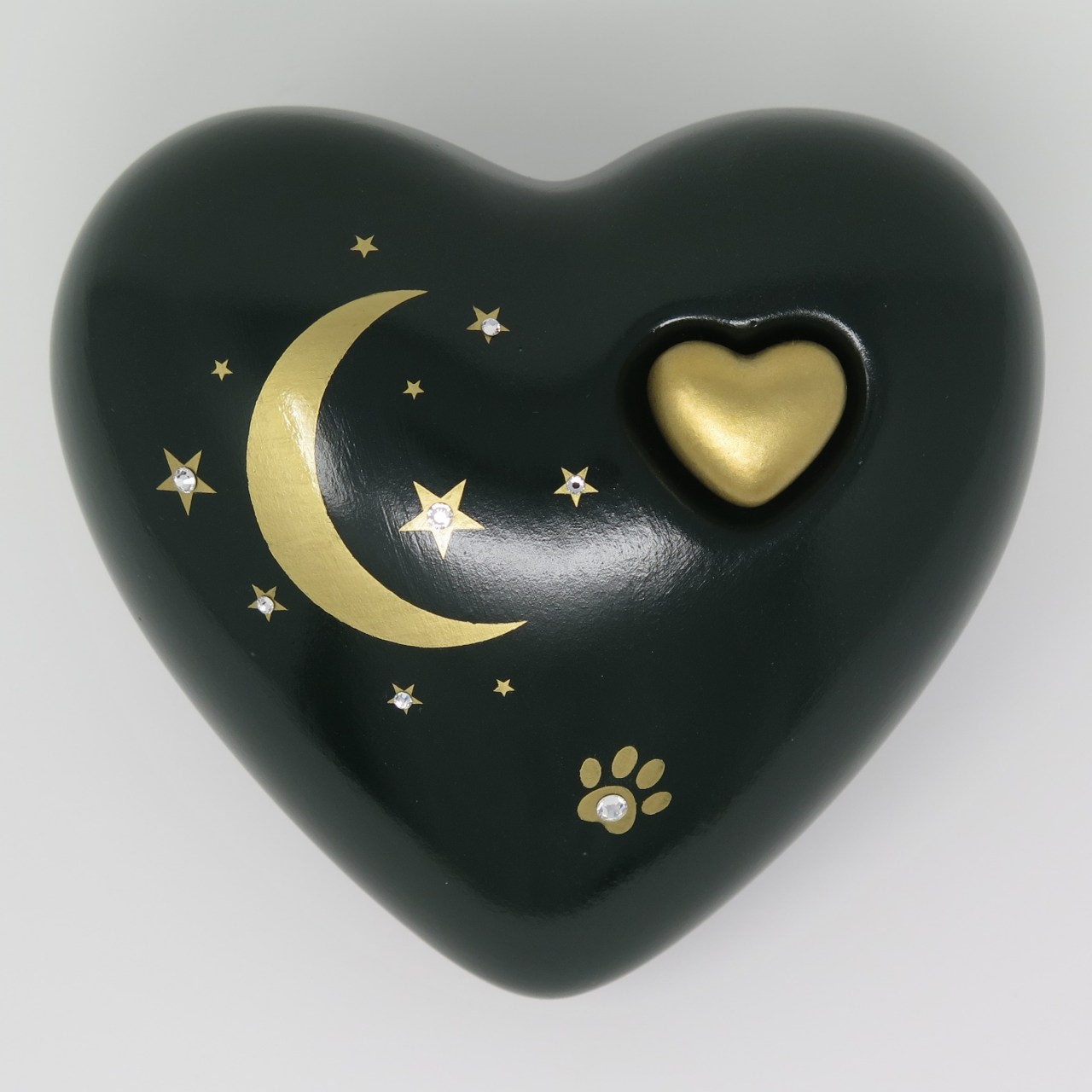 Tierurne Herz mit Strass "Mond & Sterne" in vielen Farben